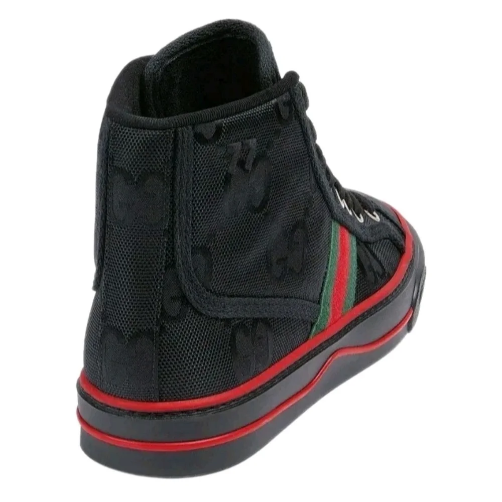 Gucci Men's Tennis 1977 High-Top Sneakers Black EU 44 US Men's Size 10.5 -11